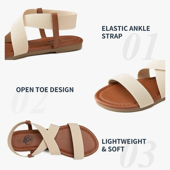 Trary Womens Sandals, Sandals for Women Dressy Summer, Flat Sandals - Picture 3 of 12